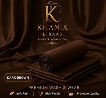 Premium Brown Wash & Wear Unstitched Suit for Men – Khanix Libaas