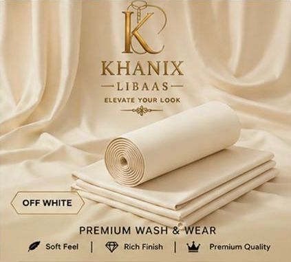 Premium Off White Wash & Wear Unstitched Suit for Men – Khanix Libaas