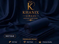 Premium Navy Blue Boski Unstitched Suit | Khanix Libaas