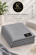 Smokey Grey Premium Wash & Wear Unstitched Fabric